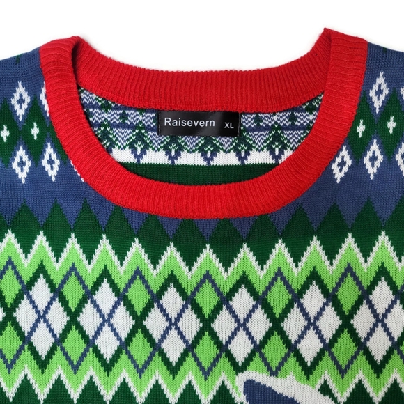 Raisevern unisex men's or women's ugly fun Christmas Llama in glasses sweater XL - Picture 4 of 6